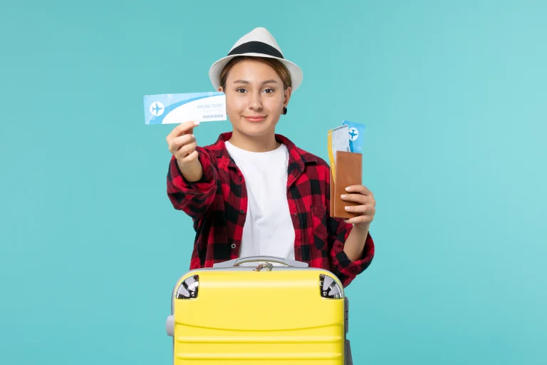 woman showing her indonesia visa on arrival
